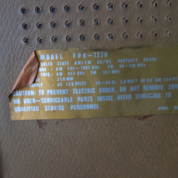 Vintage Juliette Model FPR-1278 Solid State AM/FM AC/DC Portable Radio Hong Kong - Picture 11 of 16